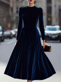 Autumn and Winter Velvet Long Sleeve Dress